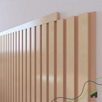 Painel Ripado Cabeceira Quarto Cama Casal - Play Creme