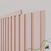 Painel Ripado Cabeceira Quarto Cama Solteiro - Play+ Rosa