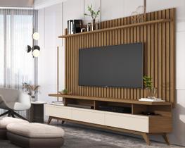 Painel Ripado Classic Sala Estar Com Rack Vivare Wood - 2 Cores Painel Ripado Classic Sala Estar Com Rack Vivare Wood - 2 Cores