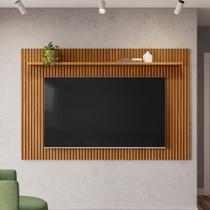 Painel Ripado Com 1 Prateleira Orlando Nature Fosco Painel Ripado Com 1 Prateleira Orlando Nature Fosco