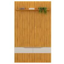 Painel Ripado com Bancada Suspensa para TV até 60 Polegadas 143 Trento Cedro/Bali - DJ Móveis