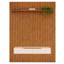 Painel Ripado com Bancada Suspensa para TV até 65 Polegadas 183 Trento Freijó/Off White - DJ Móveis