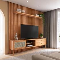 Painel Ripado Com Rack Retrô e Fita Led Dalla Costa 2,5 m