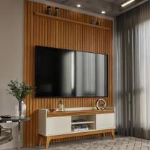 Painel Ripado Com Rack TV 75 Polegadas Asturias 184cm Painel Ripado Com Rack TV 75 Polegadas Asturias 184cm