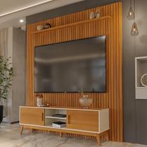 Painel Ripado Com Rack TV 75 Polegadas Domus 229cm