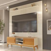 Painel Ripado Com Rack TV 75 Polegadas Domus 229cm