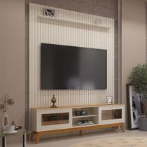 Painel Ripado Com Rack TV 75 Polegadas Reflecta Amber 184cm