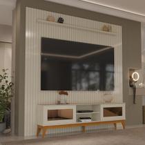 Painel Ripado Com Rack TV 75 Polegadas Reflecta Amber 229cm