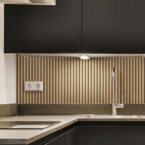 Painel Ripado de Madeira Prime PVC Maranta Nogal Champagne 2,9mX16cm