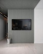 Painel Ripado de Poliestireno 10cmX21mmX2,85m Wide Lira Cinza Painel Ripado de Poliestireno 10cmX21mmX2,85m Wide Lira Cinza