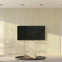 Painel Ripado em Barra até 85 Polegadas 250CMX230CM 100% MDF Supremo Bege Off White