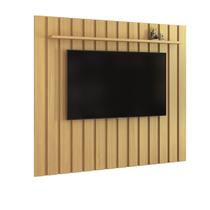 Painel Ripado Home Estante Embutido Aéreo para Sala de Estar com Capacidade para TV de até 75 Poelgadas 1.80 Brise EDN - Fendi/Freijó