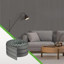 Painel Ripado Laminado de EVA Autocolante Decoração Fácil Instalação Meu Rodapé Play Grafite Rolo de 2,5 Metros, 10cm de largura