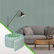 Painel Ripado Laminado de EVA Autocolante Decoração Fácil Instalação Meu Rodapé Play Verde Rolo de 10 Metros, 10cm de largura