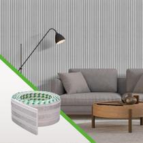 Painel Ripado Laminado de EVA Autocolante Decoração Fácil Instalação Meu Rodapé Urban Branco Rolo de 10 Metros, 10cm de largura