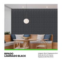 Painel Ripado Laminado Eva 10Cm Largura Cor Black Linha Painel Ripado Laminado Eva 10Cm Largura Cor Black Linha