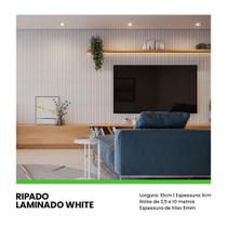 Painel Ripado Laminado Eva 10Cm Largura Cor Branco Linha