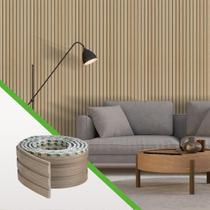 Painel Ripado Laminado Papel de Parede EVA Autocolante Amadeirado Simula Madeira Linha Madeto Carvalho Meu Rodapé Rolo de 10 metros, 10cm de largura