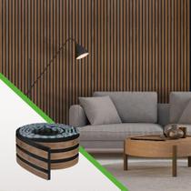 Painel Ripado Laminado Papel de Parede EVA Autocolante Amadeirado Simula Madeira Linha Madeto Nogueira Intenso Meu Rodapé Rolo de 2,5 metros, 10cm de