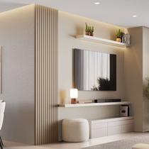 Painel Ripado Milão 2,50x0,58x3,3mm(1,45)m² Ecorevest Bege Painel Ripado Milão 2,50x0,58x3,3mm(1,45)m² Ecorevest Bege