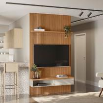 Painel Ripado Modular 1.4 Para Sala Estar Quarto Escritório TV Até 60 Polegadas 1 Nicho 1 Prateleira 1 Porta Painel Ripado Modular 1.4 Para Sala Estar Quarto Escritório TV Até 60 Polegadas 1 Nicho 1 Prateleira 1 Porta