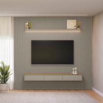 Painel Ripado Modular 3m Nicho Curvo Led Linea Brasil Painel Ripado Modular 3m Nicho Curvo Led Linea Brasil