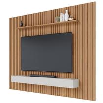 Painel Ripado Niagara 3044 com Nicho para TV de 82" Freijo/Off White Matte - Colibri