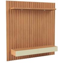 Painel Ripado Para 65 Pol Com Led 2 Gavetas 183cm Baraka D03 Freijó Off White - Lyam Decor