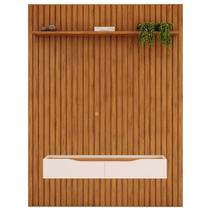 Painel Ripado Para Sala TV 65 Pol com Bancada Suspensa 183x240cm Facile D05 Freijó - Móveis Leartam Painel Ripado Para Sala TV 65 Pol com Bancada Suspensa 183x240cm Facile D05 Freijó - Móveis Leartam
