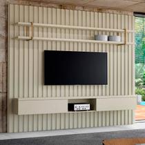 Painel Ripado para TV 280cm com Prateleira e Nicho 100% MDF Painel Ripado para TV 280cm com Prateleira e Nicho 100% MDF