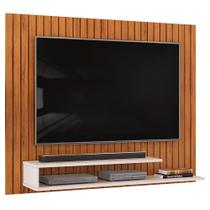 Painel Ripado Para Tv 55 Pol 134cm Lipe D05 Freijó Off White - Lyam Decor