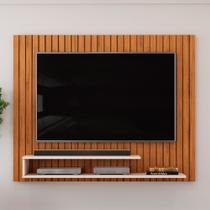 Painel Ripado Para TV 55 Pol 134cm Lipe D05 Freijó Off White - Lyam Decor Painel Ripado Para TV 55 Pol 134cm Lipe D05 Freijó Off White - Lyam Decor