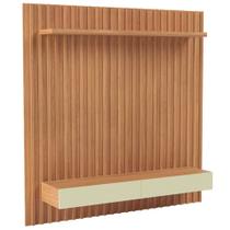 Painel Ripado Para TV 65 Pol 2 Gavetas 183cm Baraka D03 Freijó Off White - Lyam Decor
