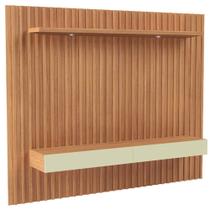 Painel Ripado Para TV 65 Pol com LED 2 Gavetas 223cm Baraka D03 Freijó Off White - Lyam Decor Painel Ripado Para TV 65 Pol com LED 2 Gavetas 223cm Baraka D03 Freijó Off White - Lyam Decor