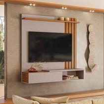 Painel Ripado para Tv 65 Polegadas Suspenso Home Vegas Grigio e Canela Painel Ripado para Tv 65 Polegadas Suspenso Home Vegas Grigio e Canela