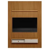 Painel Ripado para Tv 75 Pol. com Bancada 180cm Prime Plus L06 Nature/Off White - Mpozenato Painel Ripado para Tv 75 Pol. com Bancada 180cm Prime Plus L06 Nature/Off White - Mpozenato