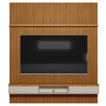 Painel Ripado para Tv 75 Pol. com Bancada 219cm Prime Plus L06 Nature/Off White - Mpozenato