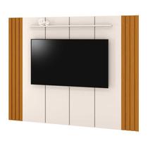 Painel Ripado Para TV 75 Polegadas 2.40m Veyron 2.4 EDN Off White/Cedro