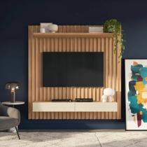 Painel Ripado para TV 75 Polegadas com 2 gavetas MDF Móvel na Caixa Painel Ripado para TV 75 Polegadas com 2 gavetas MDF Móvel na Caixa