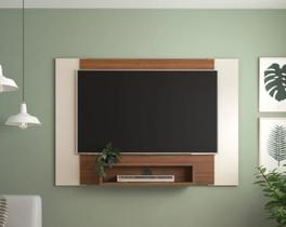 Painel Ripado para TV até 40 Polegadas 120cmx80cm Nicho e Detalhes Flex Cine Marrom Cedro/Off White