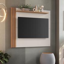 Painel Ripado para TV até 55 Polegadas 136cmx120cm Detalhe Texas Bege Freijó/Off White Painel Ripado para TV até 55 Polegadas 136cmx120cm Detalhe Texas Bege Freijó/Off White
