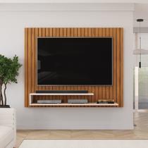 Painel Ripado para TV até 55 Polegadas MDF 134,5cmx108cm Frisado Decorativo com Nicho Ripe