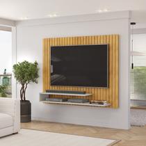 Painel Ripado para TV até 55 Polegadas MDF 134,5cmx108cm Frisado Decorativo com Nicho Ripe