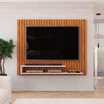 Painel Ripado para TV até 55 Polegadas MDF 134,5CMX108CM Frisado Decorativo com Nicho Ripe Marrom