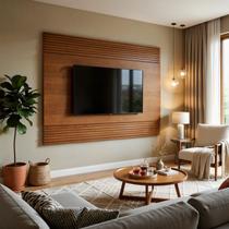 Painel Ripado para TV até 58 Polegadas 100% MDF 160cmx130cm Madrid Painel Ripado para TV até 58 Polegadas 100% MDF 160cmx130cm Madrid