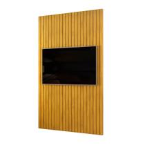 Painel Ripado para TV até 60 Polegadas com Prateleira Trento 143 Cedro - DJ Móveis