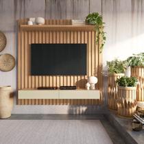Painel Ripado para TV até 65 Polegadas 100% MDF 178CMX183CM 2 Gavetas Pradel Móveis Marrom