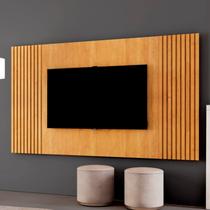 Painel Ripado para TV até 65 Polegadas 100% MDF 237cmx135cm Piazza Marrom Naturalle