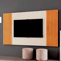 Painel Ripado para TV até 65 Polegadas 100% MDF 237cmx135cm Piazza Marrom Naturalle/Off White Painel Ripado para TV até 65 Polegadas 100% MDF 237cmx135cm Piazza Marrom Naturalle/Off White