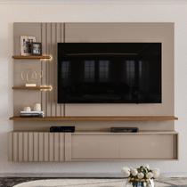 Painel Ripado para TV até 65 Polegadas com LED 2 Portas 167,5x200cm Atena Yescasa Bege Fendi/Naturale Painel Ripado para TV até 65 Polegadas com LED 2 Portas 167,5x200cm Atena Yescasa Bege Fendi/Naturale